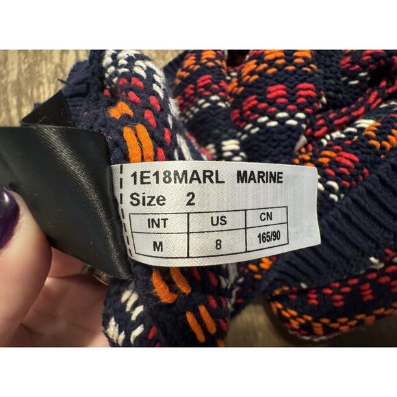 ba&sh Marlet Marine Lady Pullover sweater 2 Knit medium Navy Multicolor - Picture 14 of 15